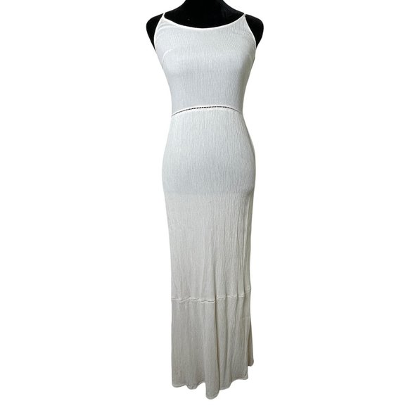 H&M Dresses & Skirts - H&M Coachella Ivory Lace Up Back Fitted Maxi Dress Size 4